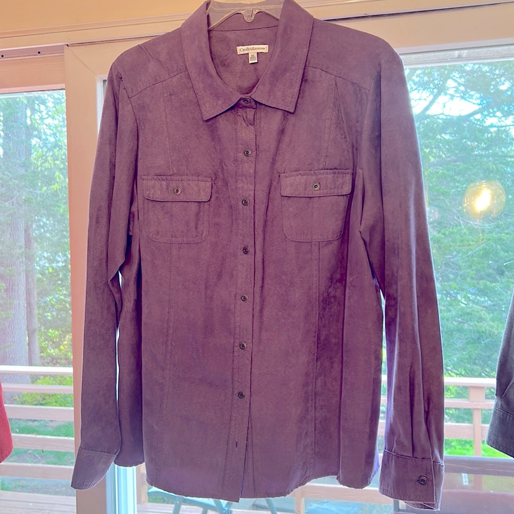 Purple “Suede” Button Up